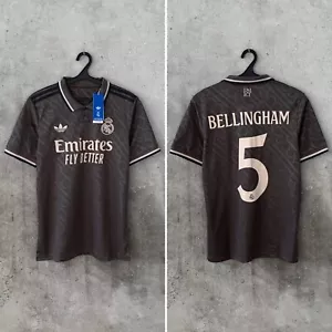 REAL MADRID 2024 2025 THIRD FOOTBALL SHIRT #5 BELLINGHAM ADIDAS JERSEY SIZE M - Picture 1 of 9