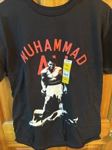 LARGE Muhammad Ali Men's Graphic Print T-Shirt Black Red Retro Boxing - Picture 1 of 3