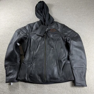 Harley Davidson Miss Enthusiast Vented Leather Jacket Black Women’s Size Small - Picture 1 of 8