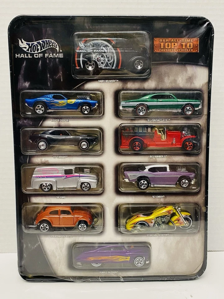 2003 Hot Wheels Hall of Fame All Time Top 10 Favorite Vehicles Tin HW Mattel