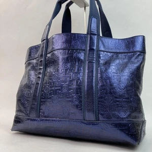 Bolso de Mano Tory Burch Bolso de Hombro Cuero Azul Marino T Monograma Para Mujer de Japón - Imagen 1 de 24