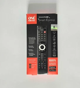 One for All - Smart Control 8 Device TV Universal Remote. Black. New- Open Box - Picture 1 of 9