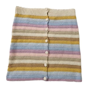 Lovers + Friends Lisette Crochet Skirt XS Horizon Stripe Beach Revolve NWT - Picture 1 of 7