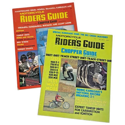 Vintage 1973 MOTORCYCLE RIDER'S & CHOPPER GUIDE QUARTERLY Magazine 2x Lot 3 4 - Image 1 of 4