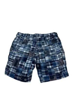 Pantalones Cortos Chinos Polo Ralph Lauren Hombres 38 Azul Paisley Indian Madras Cuadros Retazos Foto 1 de 4
