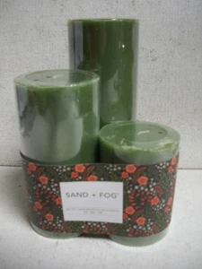 3er Set Sand + Nebel unparfümierte Stumpenkerzen 3x4 3x6 3x8 - Bild 1 von 3