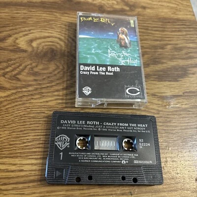 David Lee Roth Crazy From the Heat Cassette EP 1985 WB 92 52224 Black Cassette - Image 1 of 3