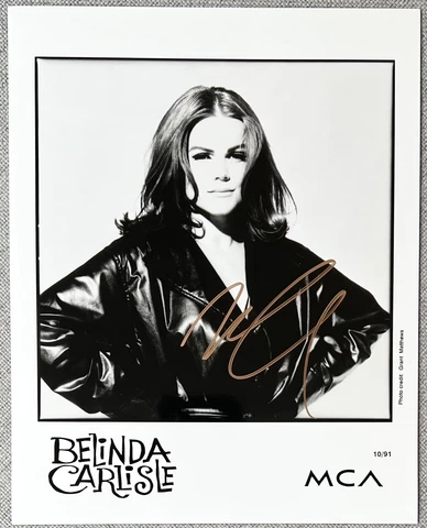 Belinda Carlisle Signed IP 8x10 B&W RARE Promo Press Photo Authentic The Go Go's Cover