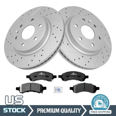 Front Brake Rotors + Pads for GMC Acadia Buick Enclave 2009-2017 Chevy Traverse Foto 1 de 4