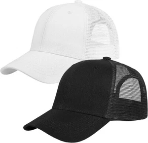2x Truckermütze Baseball Cap strukturiert uni Design 6 Panel, größenverstellbar - Bild 1 von 8