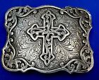 Religious Cross Cowboys Cowgirls Faith western flower swirl design belt buckle