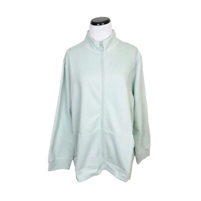 Sudadera polar con cremallera completa Ava & Viv con bolsillos como nueva talla 1X Foto 1 de 4