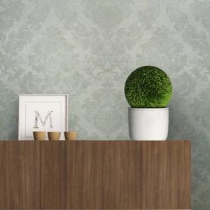 Victorian Wallpaper Beige ivory Grey damask Textured wall coverings faux plaster - Picture 1 of 12