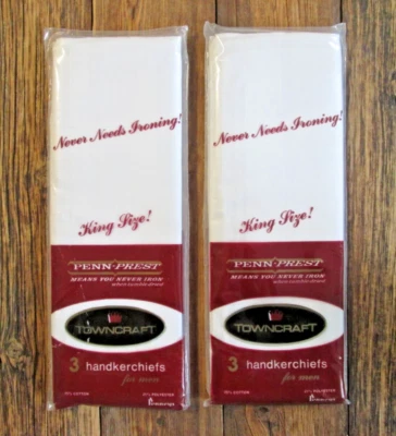 De colección NUEVO Towncraft Penn Prest Pañuelos Hombres Talla King Blanco Conjunto 2 Paquetes Foto 1 de 4
