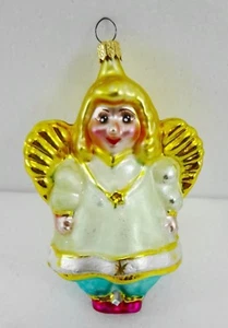 Christopher Radko blonde goldene Haare Engel Glas Ornament Made in Poland - Bild 1 von 2