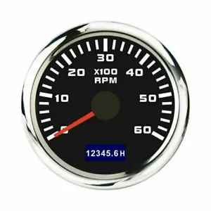 52mm Tachometer Gauge Tacho Meter LCD Hourmeter 0-6000RPM For Car Boat - Picture 1 of 8