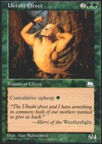 Light Play, Korean MTG Regular Uktabi Efreet Weatherlight Magic the Gathering - Image 1 of 1