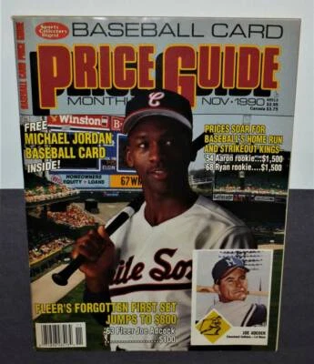 Nov 1990 SCD price guide MICHAEL JORDAN uncut insert 1st baseball card NMMINT 51 - Image 1 of 4