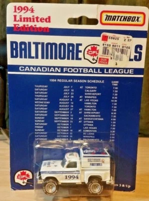 1994 Limited Edition Matchbox Baltimore Stallions Colts Collectible Pickup Truck - Image 1 of 4
