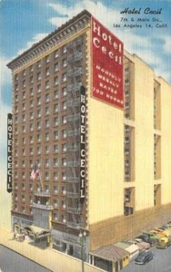 HOTEL CECIL Main Street LOS ÁNGELES Asesinatos Famosos 1955 Postal Extraña Embrujada - Imagen 1 de 2