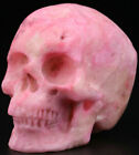 2.0" Różowa aragonitowa rzeźbiona kryształowa czaszka, realistyczna, kryształowa uzdrawiająca