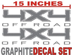4x4 OFF ROADTruck Bed Decals GRAPHITE METALLIC (Set) for Ford F-150 & Super Duty - Picture 1 of 2