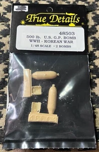 US GP 500LBS WW2-KOREA BOMBS PAIR TRUE DETAILS RESIN 48503 1/48 - Picture 1 of 1