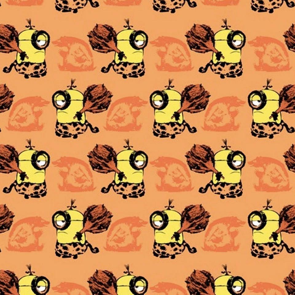 Tela naranja 100 % algodón Despicable Me Cro Minions Cave Minions por yarda Foto 1 de 1