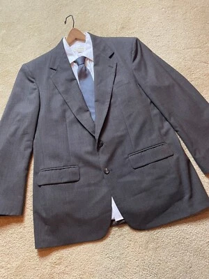 Vintage Bill Blass USA Wool Sport Coat Dinner Blazer Suit Jacket Glen Plaid 46L - Image 1 of 4