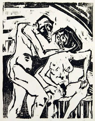 DDR 1985. Expressionistischer Holzschnitt Andreas LOCHTER (*1961 D) handsigniert - Bild 1 von 3