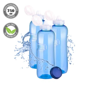 3 Stück Tritan Trinkflasche 750ml + Sportdeckel BPA frei Flasche Wasser 3PCS - Bild 1 von 11