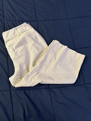 Pantalón Cato Mujer Capri 18W Beige Rayas Pierna Ancha Foto 1 de 4