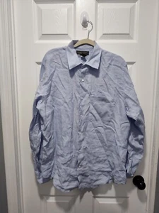 Banana Republic Blue 100% Linen Button Up Long Sleeve Shirt Size Large - Bild 1 von 6
