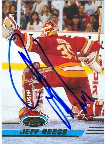 Jeff Reese autographed Hockey Card (Calgary Flames) 1993 TSC #22 - Image 1 of 1