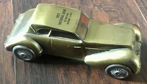 Brass Cord Car Promo Coin Bank FIRST NATIONAL BANK OF MACOMB, IL Banthrico 1974 - Picture 1 of 6