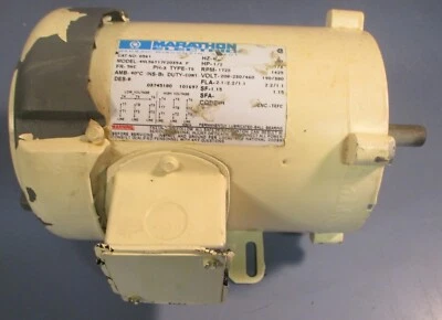 Marathon Electric G561 AC Motor 4VL56T17F2039A 3PH 1/2HP 1725RPM 5/8" Shaft Dia - Image 1 of 4