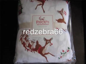 Pottery Barn Kids Rudolph the Red Nosed Reindeer Twin 3-PC Sheet Set Flannel NEW - Picture 1 of 1