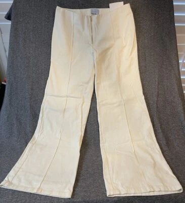 Calça Aqua x Kristopher Brock Perna Larga Feminina Tamanho XL Marfim - Imagem 1 de 4