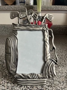 SAGE PEWTER GOLF BAG AND GOLF CLUBS PICTURE FRAME! Vintage 1999! - Picture 1 of 2