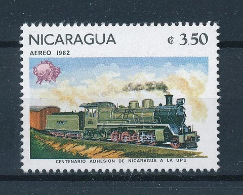 [113824] Nicaragua 1982 Railway trains Eisenbahn Locomotive UPU From set MNH Cover