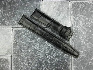 22mm großes genarbtes Lederband schwarz XL Uhrenarmband portugiesisch IWC Big Pilot I - Bild 1 von 3