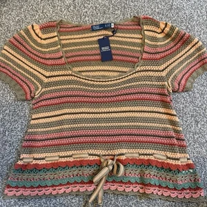 Polo Ralph Lauren Damen Pointelle Strick Pullover Gr. XL Neu UVP 375£ Italienisches Garn - Bild 1 von 21