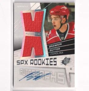 2008-09 UD SPX Rookies Jersey AUTO 160 Brandon Sutter /999 Carolina Hurricanes - Picture 1 of 2
