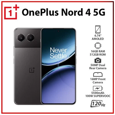 OnePlus Nord 4 5G 16GB+512GB OBSIDIAN MIDNIGHT Dual SIM Android Mobile Phone - Bild 1 von 4