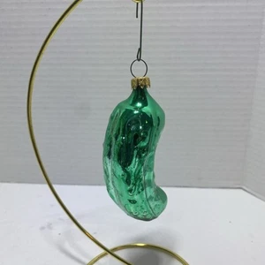 Ornamento Natalizio Sottaceto Germania Ovest Vetro Soffiato Decorazione Albero 4" - Foto 1 di 7