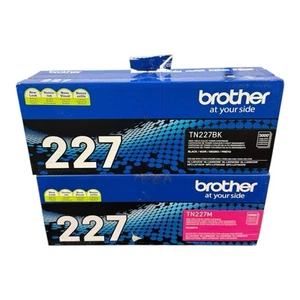 Juego de cartuchos de tóner Brother TN227M magenta y TN227BK negro de alto rendimiento - Nuevo - Imagen 1 de 3
