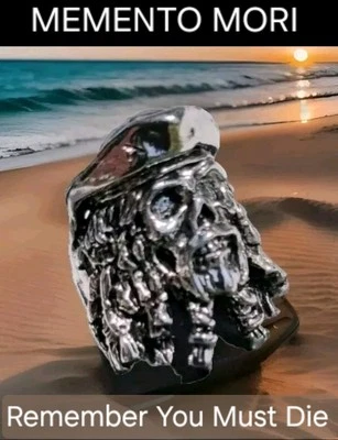 ANILLO MOTOCICLISTA SCARY EVIL PIRATA CALAVERA INOXIDABLE NEGRO TALLA 8 Foto 1 de 4