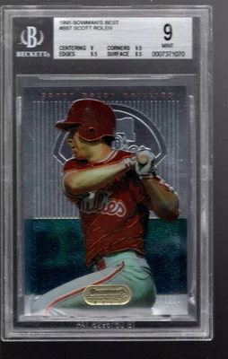 SLA230- 1995 Bowman's Best #B87 Scott Rolen RC - BGS Mint (9) - Image 1 of 2