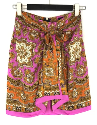 Mujer Dolce Gabbana Falda Seda Paisley Rosa Naranja D&G Falda Italia Talla 42 Foto 1 de 4