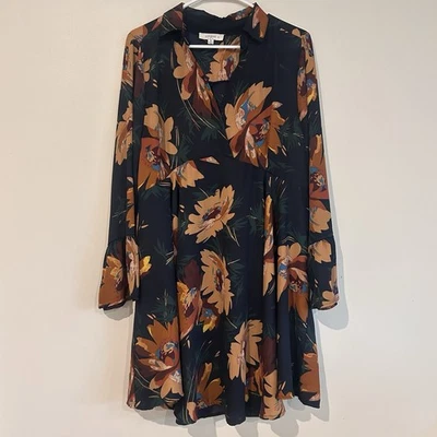 Vestido Umgee Talla XL Artístico Estampado Floral Manga Campana Boho Fluido Audaz Transparente Corto Foto 1 de 4